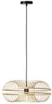 BRILLIANT Busan Pendelleuchte 48cm schwarz/natur Innenleuchten,Pendelleuchten 1x