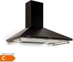 Victoria 90 Dunstabzugshaube 90cm Retro-Design 644,5m&sup3;/h 2 LED-Lampen Schwarz