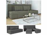 VICCO Schlafsofa mit Bettfunktion 235 x 105 cm Grau Dreisitzer Couch...