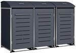M&uuml;lltonnenbox KIEL 211x83x136cm f&uuml;r 3x Tonne 120 und 240 Liter, Stahl anthrazit +