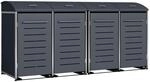 M&uuml;lltonnenbox KIEL 278x83x136cm f&uuml;r 4x Tonne 120 und 240 Liter, Stahl anthrazit +