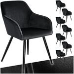 tectake&reg; Esszimmerstuhl, gepolstert, in Samtoptik, schwarze Stahlbeine, 58 x 62 x 82