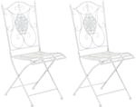 CLP 2er-Set Gartenstuhl Sibell im Landhausstil, aus Metall mit klappbarem...