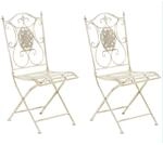 CLP 2er-Set Gartenstuhl Sibell im Landhausstil, aus Metall mit klappbarem...