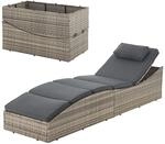 Juskys Sonnenliege Lamia klappbar - Polyrattan Gartenliege mit Auflage - Outdoor