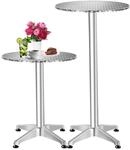 tectake&reg; Aluminium Stehtisch, rund, standfest, mit bodenschonenden Schraubf&uuml;&szlig;en