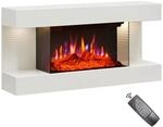 BALDERIA Elektrokamin Ida &ndash; Wandkamin mit Heizung 1800 W, weiss