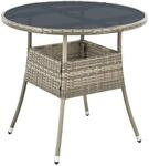 Juskys Polyrattan Gartentisch Yoro rund - wetterfest Outdoor Beistelltisch &Oslash; 80 cm -