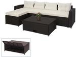 Poly-Rattan Garnitur MCW-J34, Balkon-/Garten-/Lounge-Set Sitzgruppe Sofa, Staufach ~