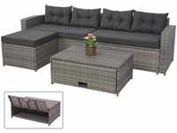 Poly-Rattan Garnitur MCW-J34, Balkon-/Garten-/Lounge-Set Sitzgruppe Sofa,...