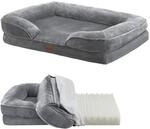 Juskys Hundebett Sheena L - 98 x 70 cm - orthop&auml;disch & flauschig - Bezug abnehmbar
