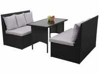 Poly-Rattan Garnitur MCW-G16, Garten-/Lounge-Set Sitzgruppe, Gastronomie 2x2er Sofa