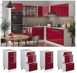 Vicco Schubladenunterschrank K&uuml;chenschrank K&uuml;chenzeile R-Line 40 cm Wei&szlig; Bordeaux