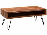 FineBuy Couchtisch Massivholz 100x40x50 cm Wohnzimmertisch Sofatisch Tisch