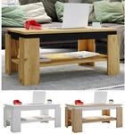 VCM Holz Beistelltisch Couchtisch schlicht Ma&szlig;e ca. H. 41 x B. 90 x T. 53cm 