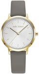 Julie Julsen Damenuhr Edelstahl goldfarben Lederband taupe Basic Line