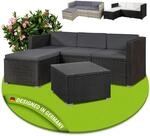 Juskys Polyrattan Lounge Punta Cana M schwarz f&uuml;r 3-4 Personen &ndash; Sofa, Tisch &