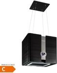 Futurelight Smart Inselabzugshaube Umluft 420m&sup3;/h LED Edelstahl Schwarz