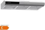 Contempo 90 Unterbau-Dunstabzugshaube 90cm 200m&sup3;/h LED Edelstahl Acryl Silber
