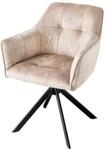riess-ambiente Stuhl LOFT - champagner Samt drehbar Metallgestell schwarz mit