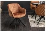riess-ambiente Stuhl EUPHORIA - braun Samt Armlehne Metallgestell schwarz drehbar