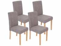 4er-Set Esszimmerstuhl Stuhl Küchenstuhl Littau ~ Textil, grau, helle Beine