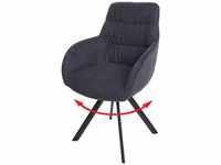 Esszimmerstuhl MCW-J69, Küchenstuhl Stuhl mit Armlehne, drehbar Auto-Position, Samt
