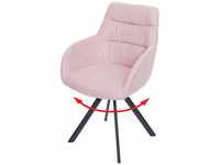 Esszimmerstuhl MCW-J69, Küchenstuhl Stuhl mit Armlehne, drehbar Auto-Position, Samt