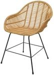 Esszimmerstuhl MCW-M28, K&uuml;chenstuhl Korbstuhl Rattansessel Rattanstuhl Stuhl,...