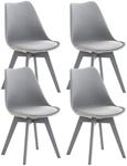 CLP 4er Set Esszimmerstuhl Linares Kunststoff I Stoff I Samt I Cord I Lederoptik I