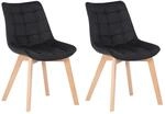CLP 2er-Set Esszimmerst&uuml;hle Passaic Samt, ergonomisch gepolstert & gesteppt, mit