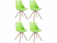 CLP 4er Set Stühle Toulouse Rund Mit Kunstlederbezug I Kunststoff Lehnstühle Mit