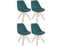 CLP 4er Set Stühle Sofia mit Samtbezug und hochwertiger Polsterung I...