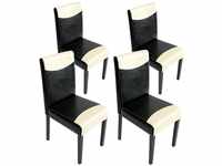 4er-Set Esszimmerstuhl Stuhl Küchenstuhl Littau ~ schwarz-weiß, dunkle Beine