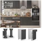 Vicco Schubunterschrank K&uuml;chenschrank K&uuml;chenm&ouml;bel Fame-Line Wei&szlig; Anthrazit-Gold