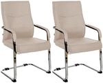 CLP Esszimmerst&uuml;hle 2er Set ergonomisch Hobart, Freischwinger mit Armlehnen