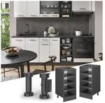 Vicco Regalunterschrank K&uuml;chenschrank K&uuml;chenzeile R-Line 40 cm Anthrazit F&auml;cher