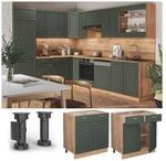 Vicco Schubunterschrank K&uuml;chenschrank K&uuml;chenm&ouml;bel Fame-Line Eiche Gr&uuml;n-Gold