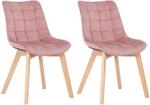 CLP 2er-Set Esszimmerst&uuml;hle Passaic Samt, ergonomisch gepolstert & gesteppt,...