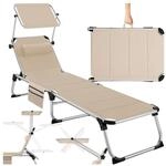 tectake&reg; Aluminium Sonnenliege, gepolstert, klappbar, 6-fach verstellbare