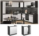Vicco Sp&uuml;lenunterschrank K&uuml;chenschrank K&uuml;chenm&ouml;bel R-Line J-Shape Anthrazit Wei&szlig;
