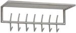 Wandgarderobe FineBuy Garderobe Metall 74,5cm Silber Flur Hakenleiste mit Ablage