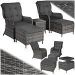 tectake&reg; Aluminium Rattan Sitzgruppe, f&uuml;r 2 bis 4 Personen, Dicke der Sitzpolster