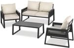 tectake&reg; Aluminium Garten-Lounge Set, im Rope-Design, wetterfest, h&ouml;henverstellbare