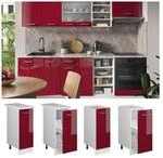 Vicco Apothekerunterschrank K&uuml;chenschrank K&uuml;chenzeile R-Line 30 cm Wei&szlig; Bordeaux