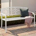 Gartenbank MCW-F44, Bank Parkbank Sitzbank, 2-Sitzer pulverbeschichteter Stahl ~