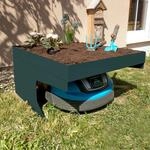 M&auml;hroboter-Garage mit Pflanzkasten MCW-G60, Dach Unterstand f&uuml;r Rasenm&auml;her, Metall