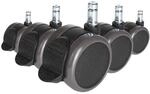 hjh OFFICE Stuhlrollen 5x ROLO STOP 10mm/65mm Metall, Kunststoff