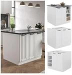 Vicco K&uuml;cheninsel K&uuml;chenblock Einbauk&uuml;che Fame-Line Landhaus Wei&szlig; 90 cm K&uuml;chen