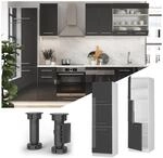 Vicco Herdumbauschrank K&uuml;chenschrank K&uuml;chenm&ouml;bel Fame-Line Wei&szlig; Anthrazit 60 cm